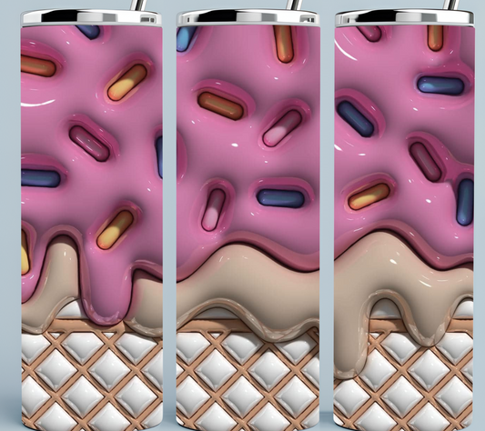 3D Inflated Ice Cream Cone tumbler