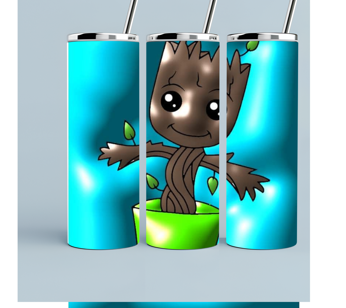 3D Inflated Bright Blue Baby Groot
