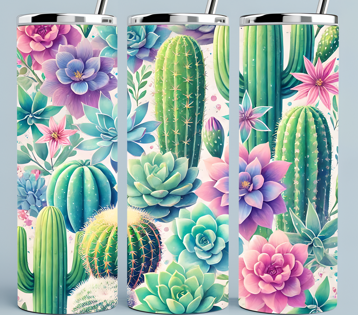 Colorful cactus tumbler