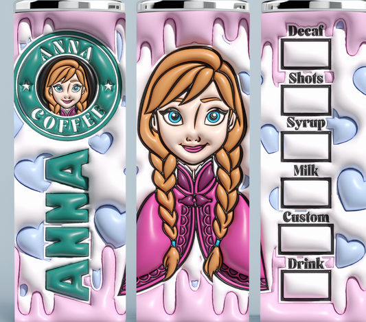 3D Inflated Anna Frozen Starbucks Tumbler