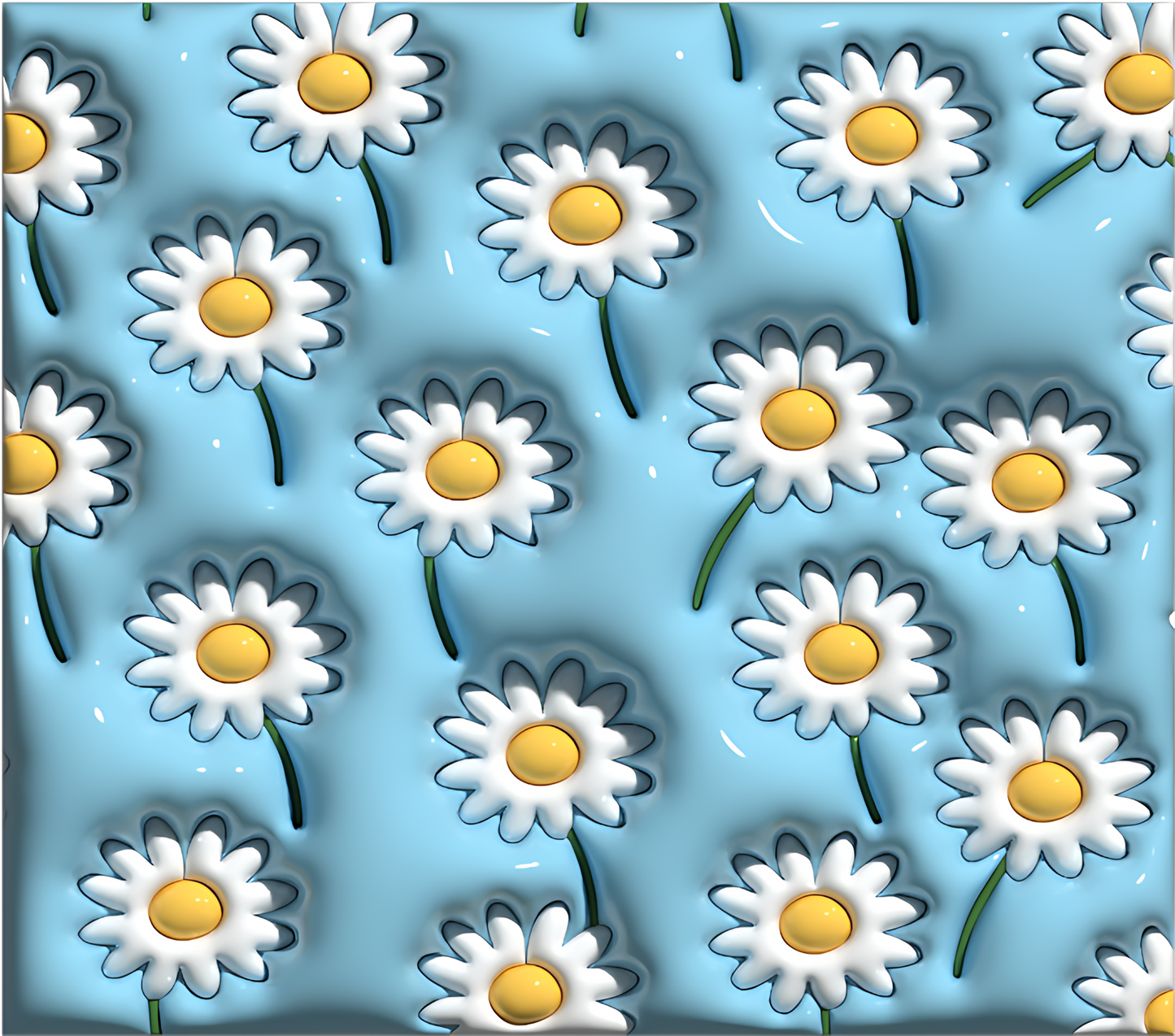 3D Inflated Blue Daisy Tumbler