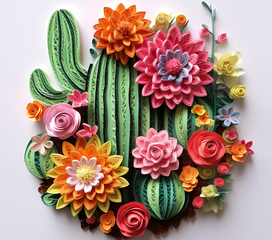 3D Cactus and Flower tumbler