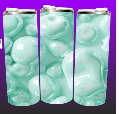 3D inflated looking bubble light green tumbler
