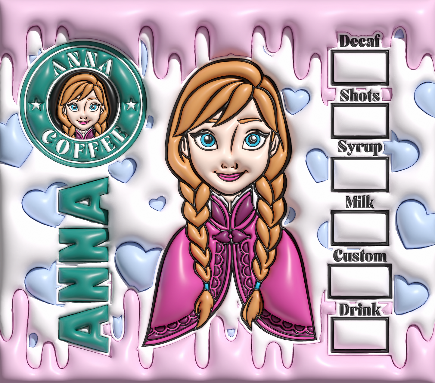 3D Inflated Anna Frozen Starbucks Tumbler