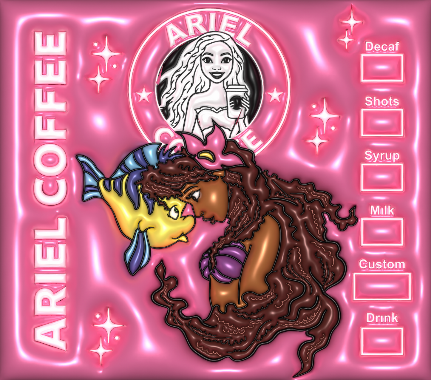 3D Inflated Ariel Frozen Starbucks Tumbler