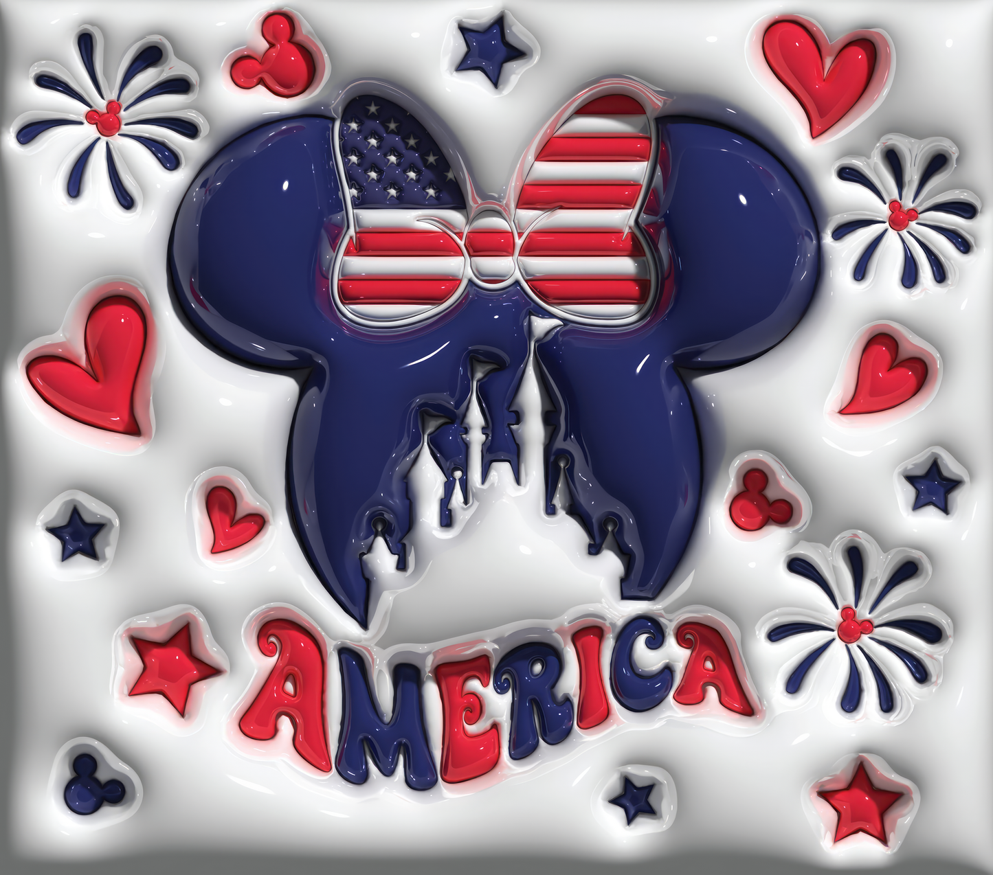 Red White and Blue America Disney Ears