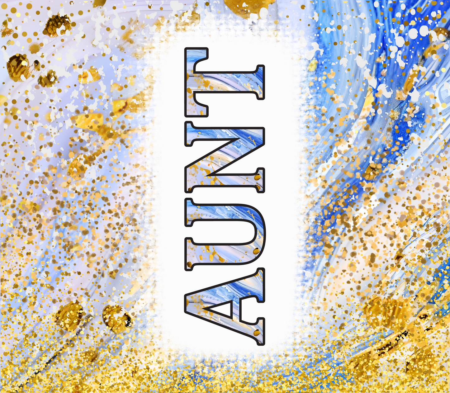 Aunt Blue and Gold Glitter Tumbler