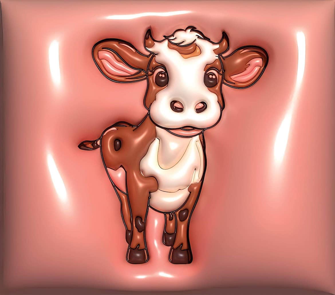 Calf 3D Puff tumbler