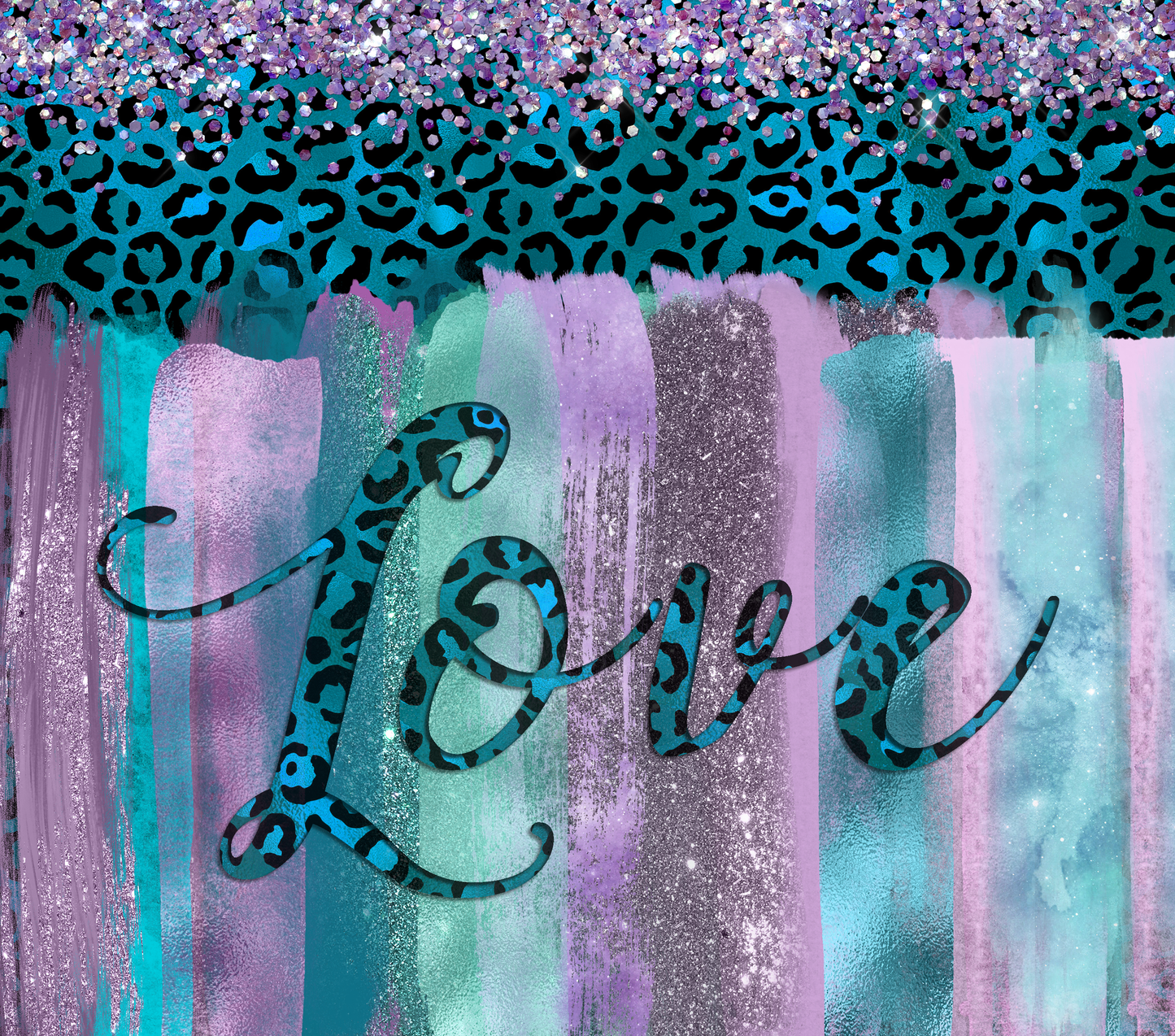 Valentine's Day Tumbler Purple and Blue Love